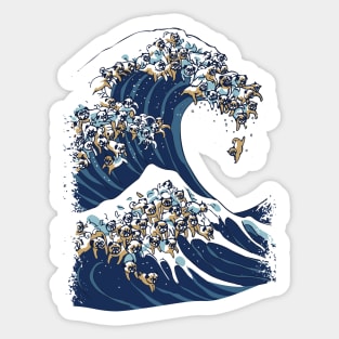 The Great Wave of Pug Sticker